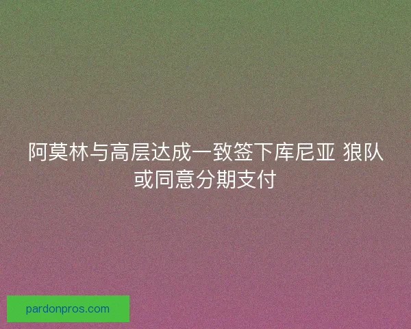 阿莫林与高层达成一致签下库尼亚 狼队或同意分期支付