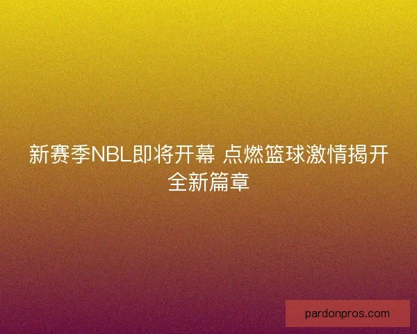 新赛季NBL即将开幕 点燃篮球激情揭开全新篇章